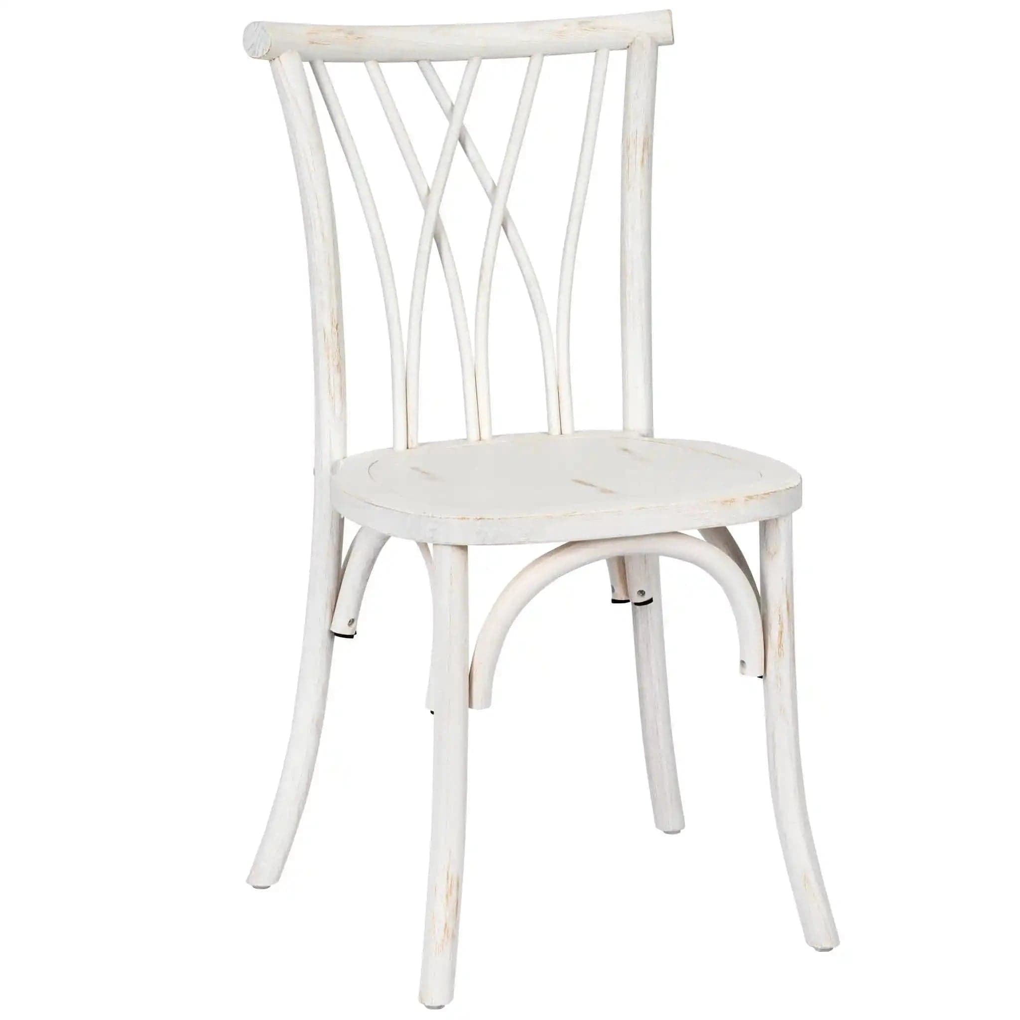 Chivari White Distressed ToughWood™ Willow Chair CWWWD-AX-T