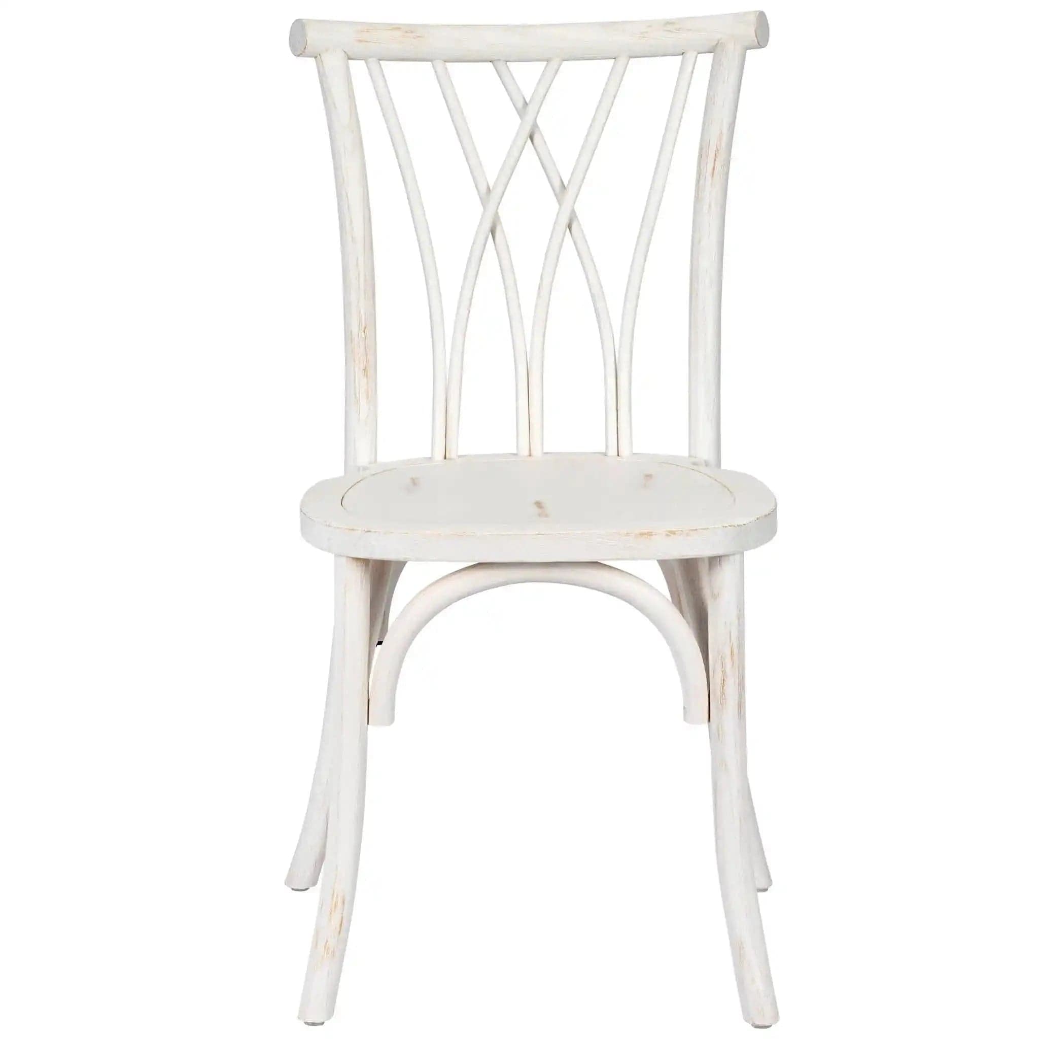 Chivari White Distressed ToughWood™ Willow Chair CWWWD-AX-T