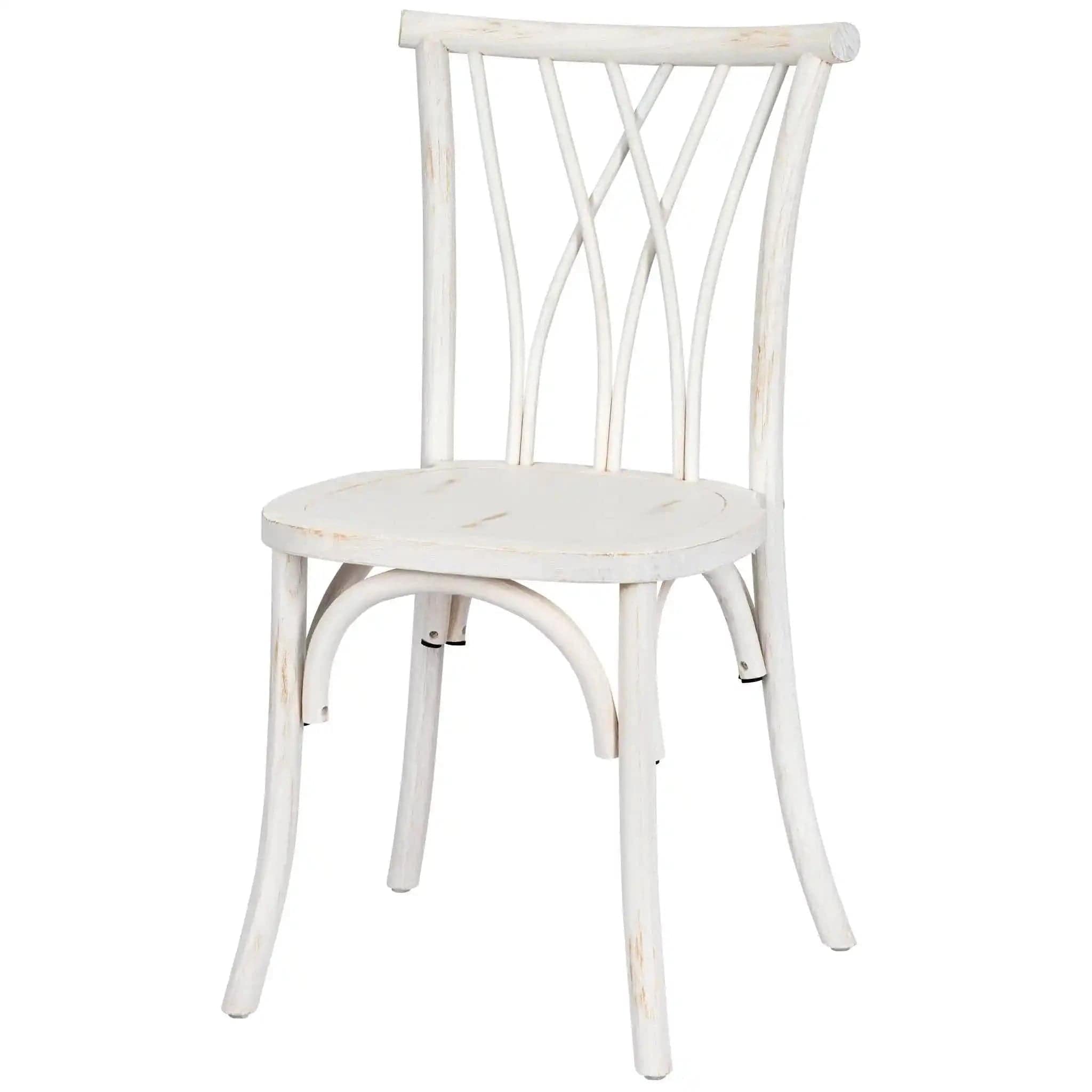 Chivari White Distressed ToughWood™ Willow Chair CWWWD-AX-T