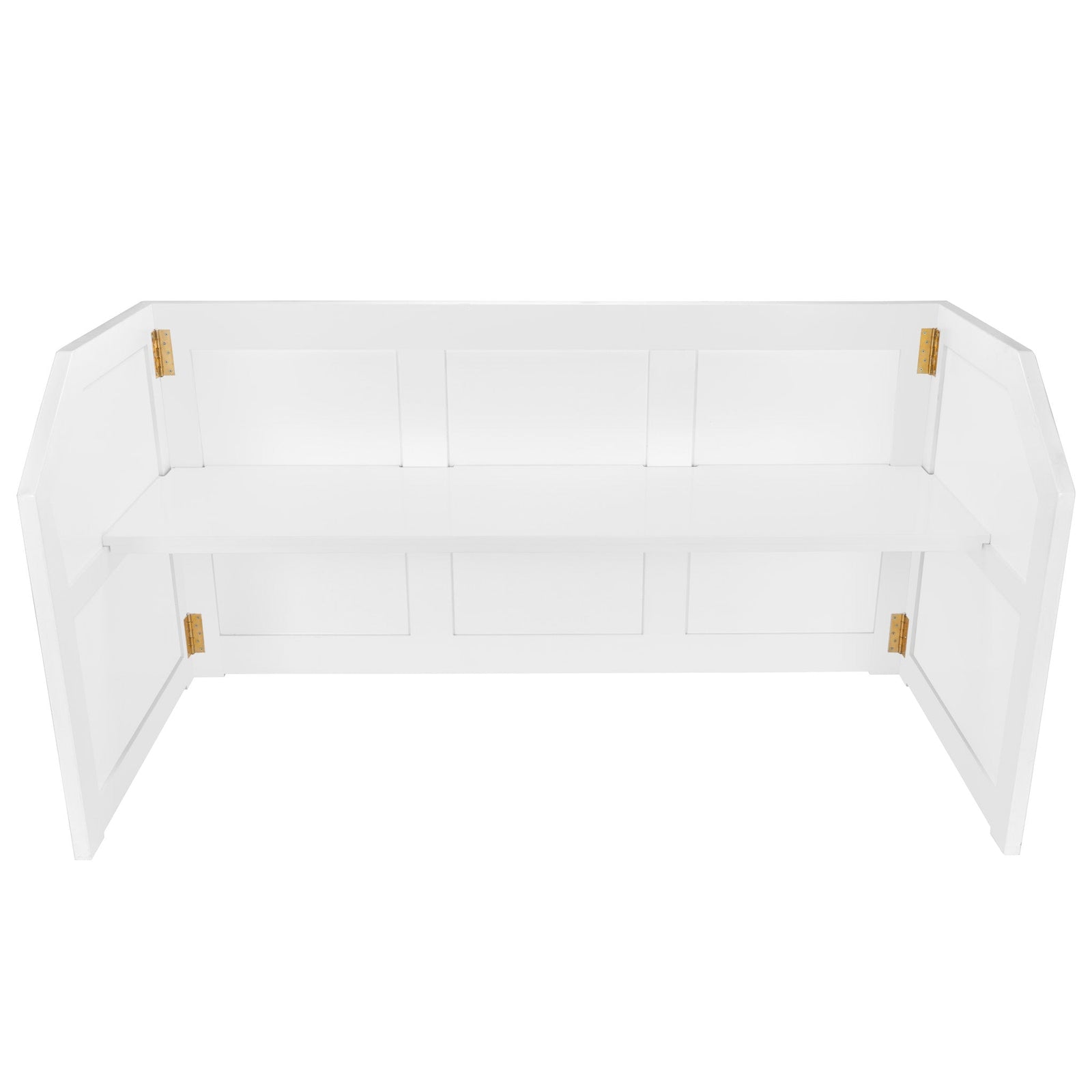 Chivari 7' White Portable Folding Bar with HPL Top and Durable Rubber Edge BAR-FOLD-84KT-WHT-AX-T