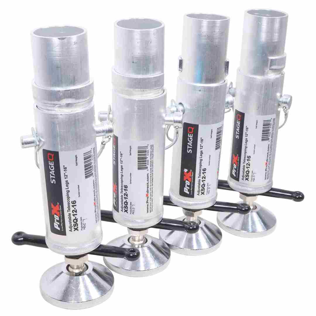 ProX ProX XSQ-1215 MK2 Set of (4) Telescoping Stage Legs with Ball Joint Adjusts from 12 to 15 inches compatible with ProX StageQ Platforms XSQ-12-15