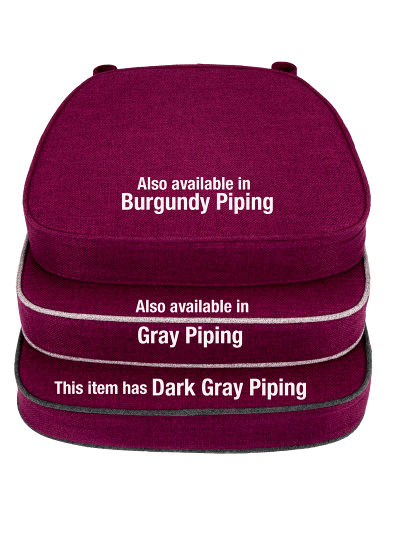 Burgundy with Dark Gray Piping 2.5