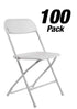 Chivari 100 Chair Pack White Folding Chairs (Steel-Poly Chair) CFPW-CX-T-100