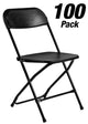 Chivari 100 Chair Pack Black Plastic Folding Chair (Steel-Poly Chair) CFPB-CX-T-100