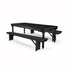 Black Fluted Leg Farm Table Dining Set with 2 Benches