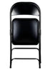 Chivari 100 Black Metal Folding Chairs + 12 Plastic Round Table Kit CFMBL-100-12RD-KT