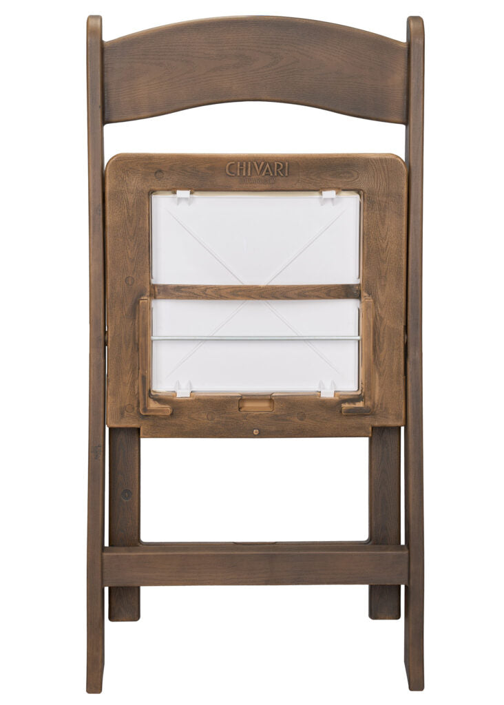 Fruitwood WoodGrain Brushed Wood with Ivory Seat Resin Steel Skeleton™ Folding Chair