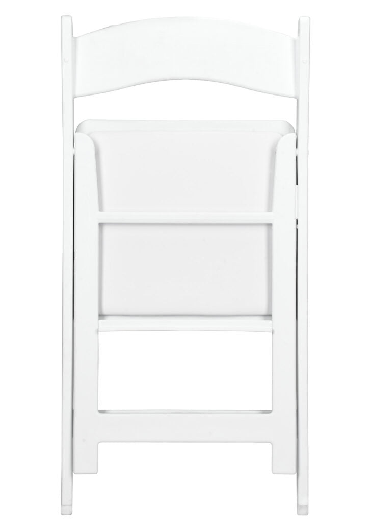 White Brushed WoodGrain with White Seat Resin Steel Skeleton™ Folding Chair