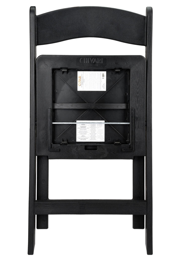 Black Brushed WoodGrain with Black Seat Resin Steel Skeleton™ Folding Chair