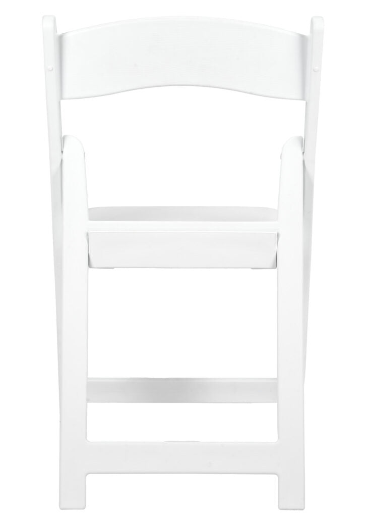 White Brushed WoodGrain with White Seat Resin Steel Skeleton™ Folding Chair