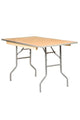 Chivari 48" x 30" (4 Foot) Rectangle Heavy Duty Plywood Folding Table TPLYRT4830M-AX-T
