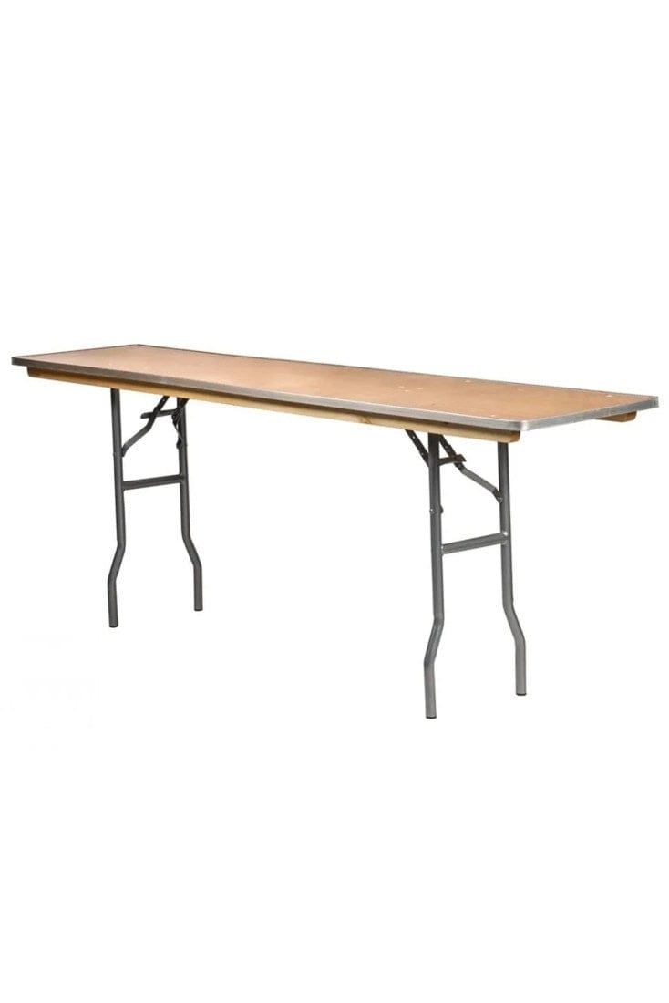 72" x 18" (6 Foot) Rectangle Heavy Duty Plywood Folding Training Table with Metal Edges