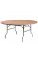 Chivari 72" (6 Foot) Round Heavy Duty Metal Edge Plywood Folding Banquet Table TPLYRD72M-AX-T