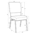 Chivari Gray Fabric Church Chair with Cut-Away Back 18.5" Wide Silver Vein Steel Frame CH18GRSV-ZF-T