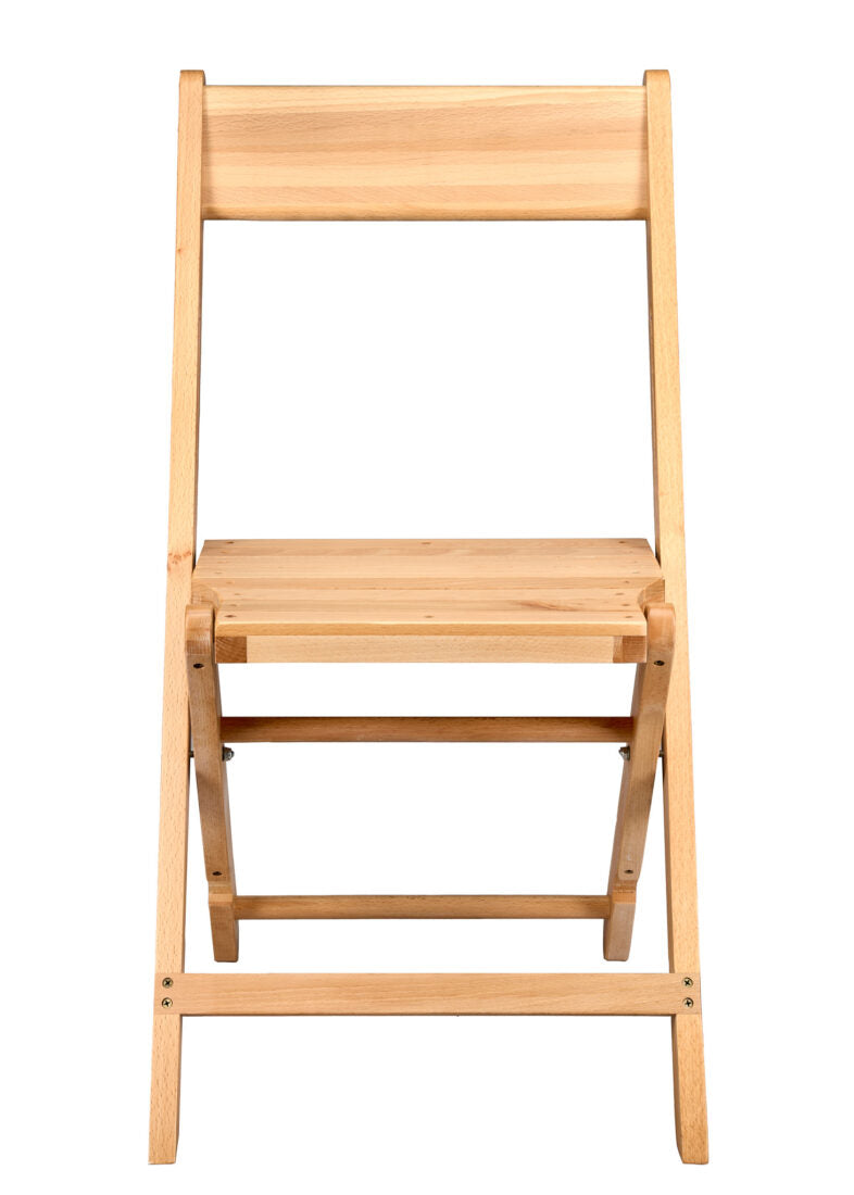 Slatted Wood Folding Chair in Natural, 1942 Style (Per Chair Price Shown – Sold only in Quantities of 4)