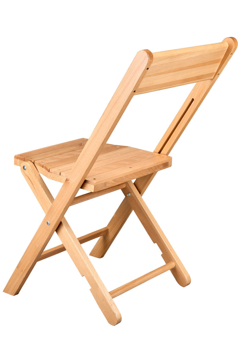 Slatted Wood Folding Chair in Natural, 1942 Style (Per Chair Price Shown – Sold only in Quantities of 4)