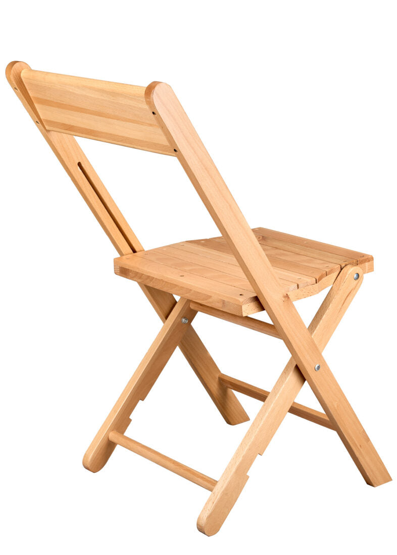 Slatted Wood Folding Chair in Natural, 1942 Style (Per Chair Price Shown – Sold only in Quantities of 4)