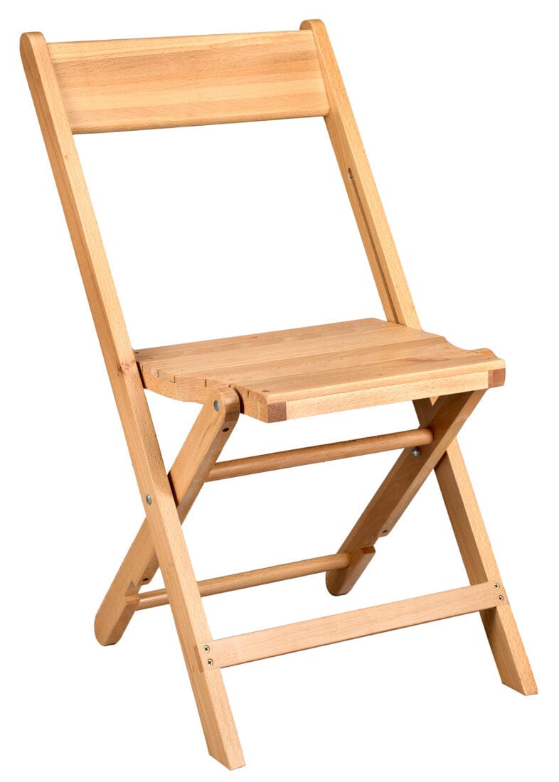 Slatted Wood Folding Chair in Natural, 1942 Style