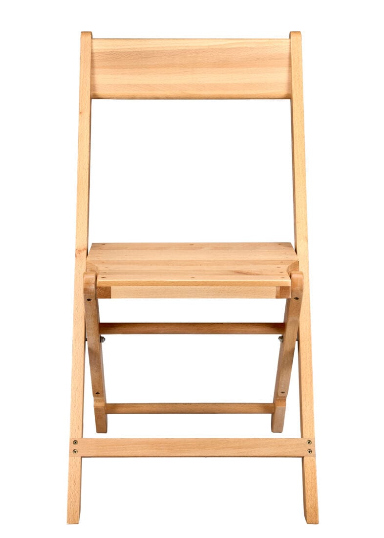 Slatted Wood Folding Chair in Natural, 1942 Style