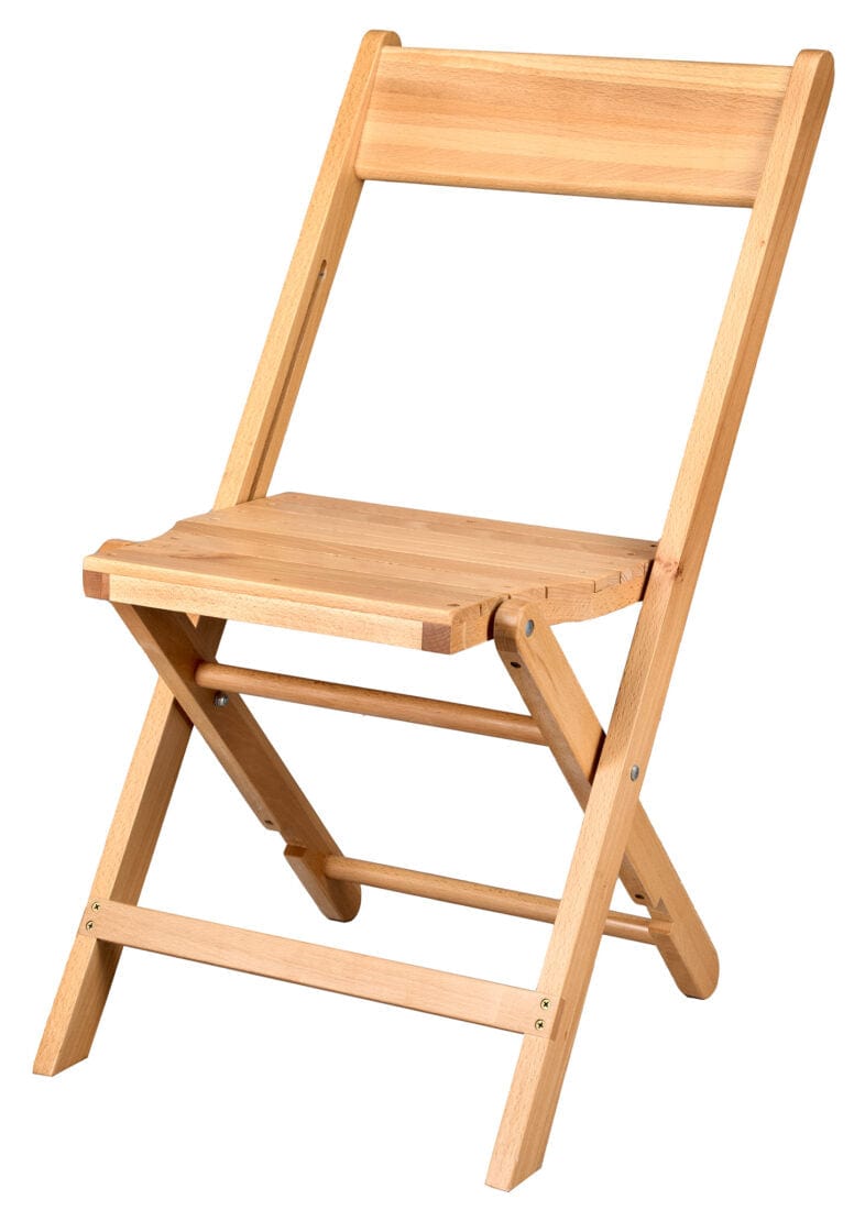 Chivari Slatted Wood Folding Chair in Natural, 1942 Style CFWNS-ZG-T