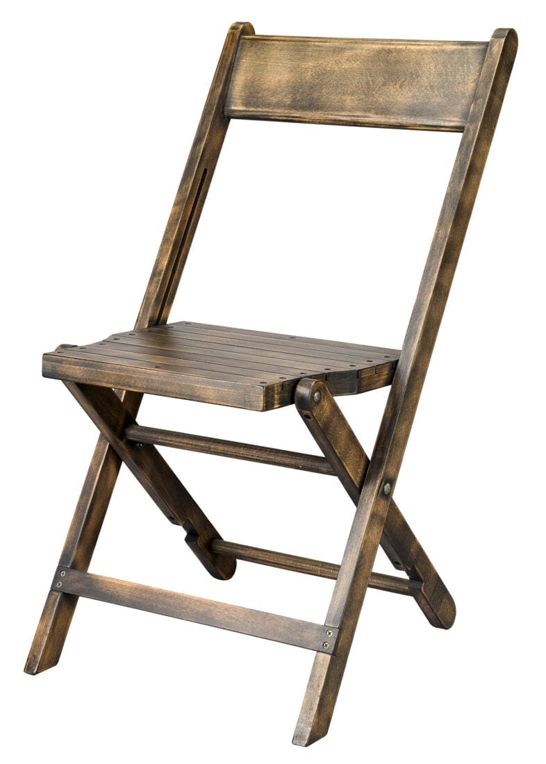 Chivari Rustic ToughWood™ Folding Chair 1942 Style Slatted CFWRS-ZG-T