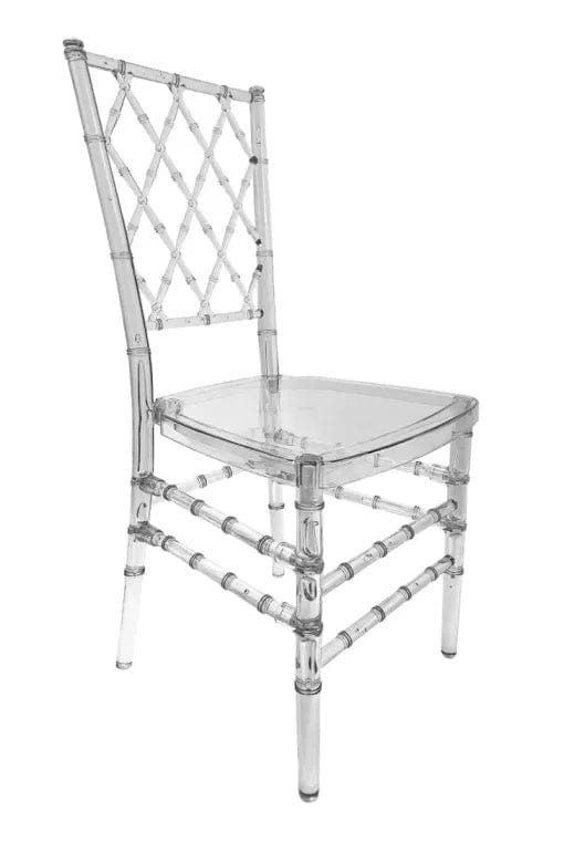 Chivari Clear Thick Seat Diamond Back Chair - 4 Pack - Some Assembly Required CDRC-U-ZG-T-4