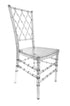 Chivari Clear Thick Seat Diamond Back Chair - 4 Pack - Some Assembly Required CDRC-U-ZG-T-4
