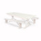 Chivari White Distressed X-Leg Farm Table Dining Set with 2 Benches TFARM-WHITEDIS-X-LEG-KIT-AX