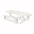 White Distressed X-Leg Farm Table Dining Set with 2 Benches