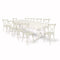 Chivari White Distressed X-Leg Farm Table Dining Set with 10 Chairs TFARM-WHITEDIS-X-LEG-KIT-CXR-AX