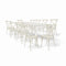 Chivari White Distressed Fluted Leg Farm Table Dining Set with 10 Chairs TFARM-WHITEDIS-T-LEG-KIT-CXR-AX