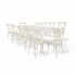White Distressed Fluted Leg Farm Table Dining Set with 10 Chairs