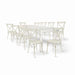 Chivari White Distressed Fluted Leg Farm Table Dining Set with 10 Chairs TFARM-WHITEDIS-T-LEG-KIT-CXR-AX