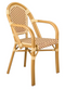 Beige and Maroon French Bistro French Bistro Patio Dining Chair with Arms