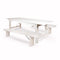 Chivari White Distressed Straight Leg Farm Table Dining Set with 2 Benches TFARM-WHITEDIS-S-LEG-KIT-AX