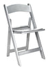 Silver with Silver Vinyl Cushion Resin Steel Skeleton™ Folding Chair