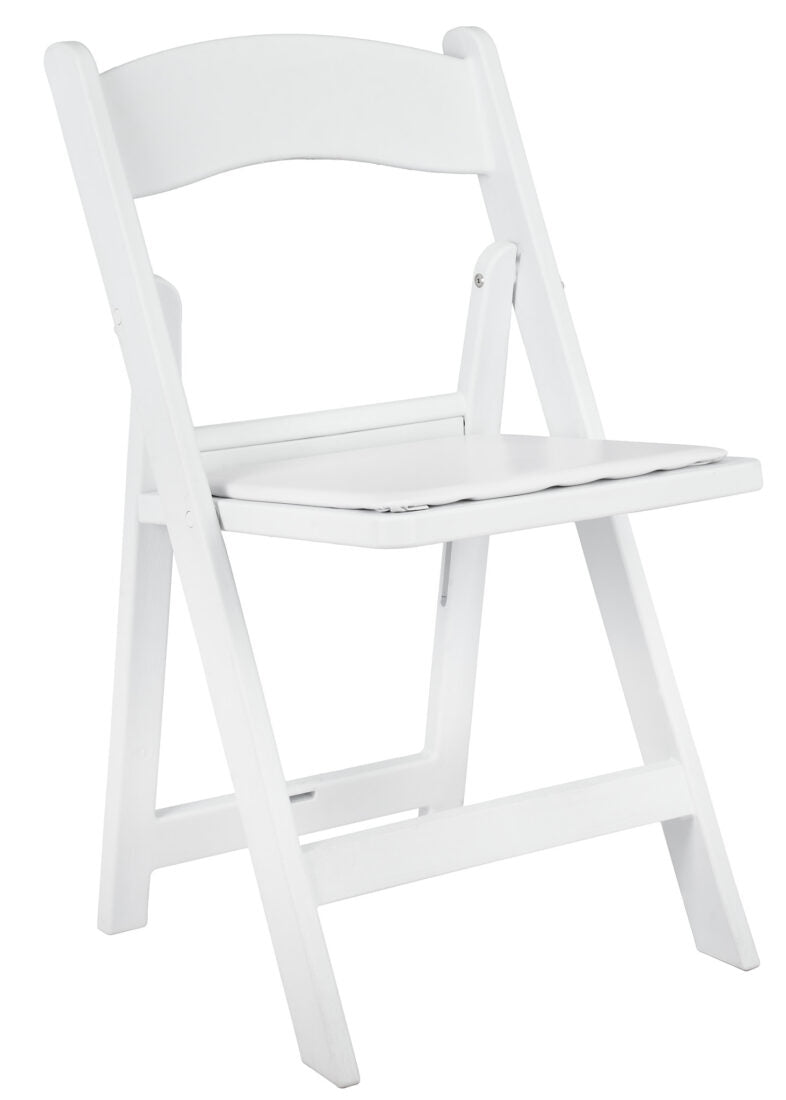 White Brushed WoodGrain with White Seat Resin Steel Skeleton™ Folding Chair