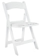 Chivari White WoodGrain™ Resin Steel Skeleton™ Folding Chair with White Seat CFRWB-ST-A