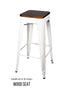 Chivari White Hi Gloss Tolix Style Metal Stool BTMW-AX-T