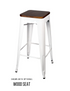 White Hi Gloss Steelix Tolix Style Metal Barstool – Ships Fully Assembled BTMW-AX-T