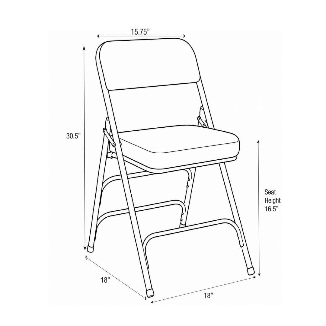 Chivari Black 2.5" Fabric Cushion Folding Metal Chair with Matching Frame and 3 Curved Bars CFMFB2-CX-T