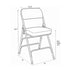 Chivari Blue 2.5" Fabric Cushion Folding Metal Chair with Gray Frame and 3 Curved Bars CFMFBLGR2-CX-T