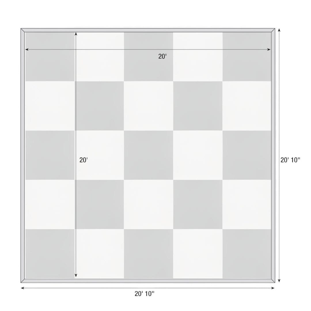 Chivari 20' x 20' Black & White Portable Dance Floor with Classic Gold Edge Trim DF-20X20-BLKWHTCG-KT