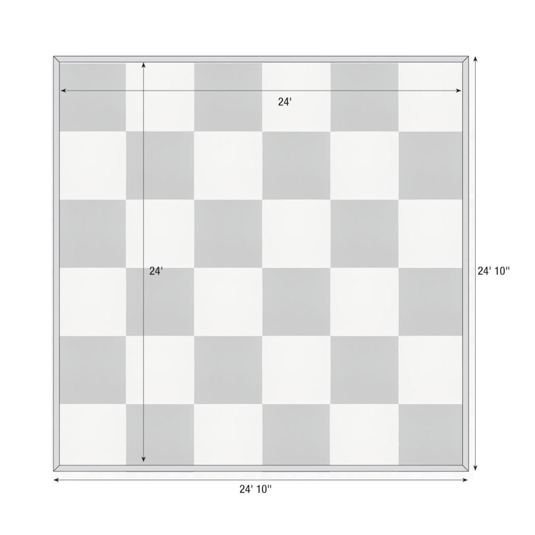 Chivari 24' x 24' Black & White Portable Dance Floor with Silver Edge Trim DF-24X24-BLKWHTS-KT