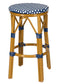 Toulouse Blue on White 26″ Counter Height No Back Bar Stool BCNBPBLU-AX-T