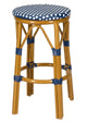 Toulouse Blue on White 26″ Counter Height No Back Bar Stool BCNBPBLU-AX-T