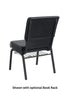 Black Vinyl on Black Frame 20.5" Cut Away Back Church Chair