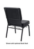 Black Vinyl on Black Frame 20.5" Cut Away Back Church Chair