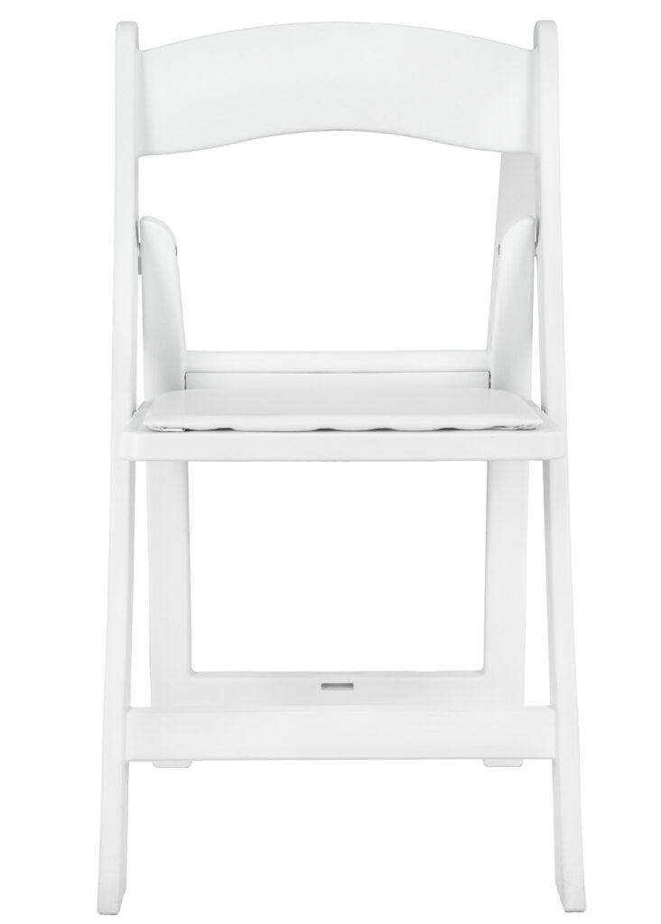 White Brushed WoodGrain with White Seat Resin Steel Skeleton™ Folding Chair