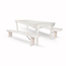 Chivari White Distressed Fluted Leg Farm Table Dining Set with 2 Benches TFARM-WHITEDIS-T-LEG-KIT-AX